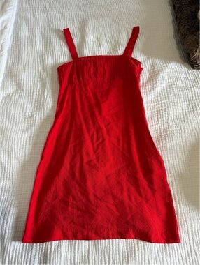 H&M Bright Red Dress with Square Neck